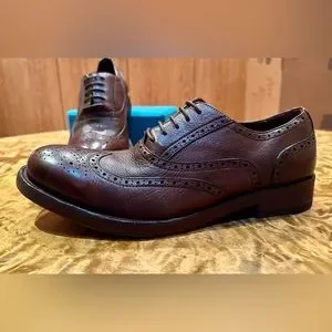 Dior | Shoes | Dior Mens Brown Leather Wingtip Dress Shoes  display picture 3